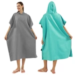 Solid color poncho towel
