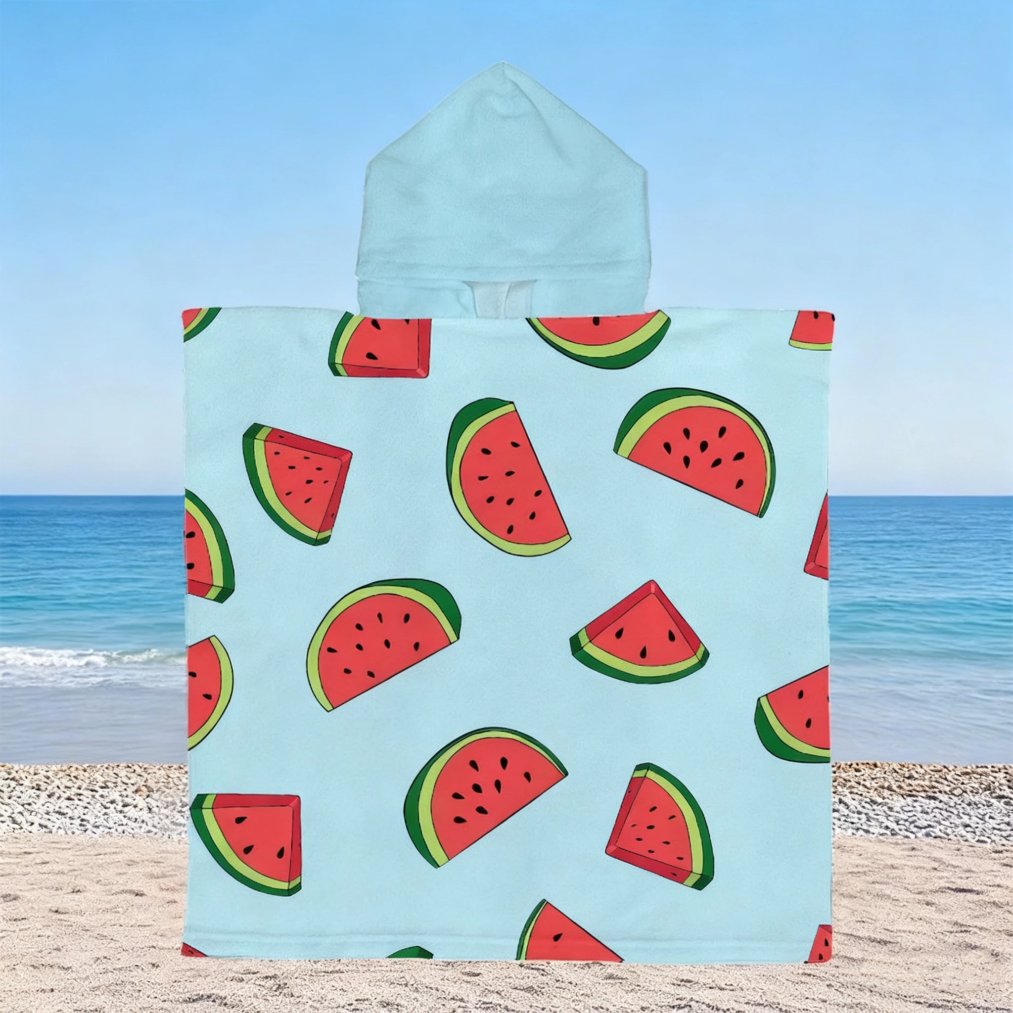 Custom print poncho kid towel