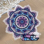 Round style microfiber beach towel