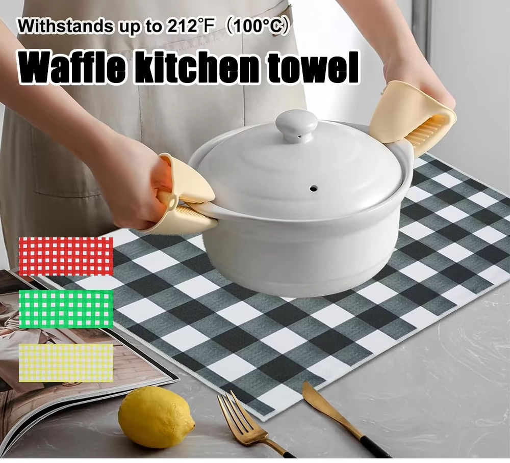 Microfiber Waffle Kitchen Washable Towel